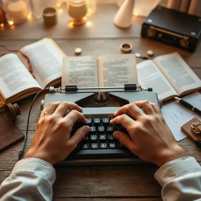 Writer's hands on a keyboard, symbolizing creativity and the writing process